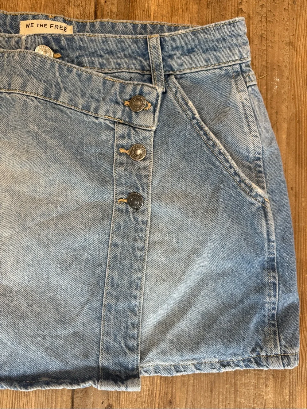 Wynne Denim Skirt Free People Light Indigo NWOT Size 30 $78